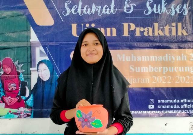 Smamuda Sumberpucung Ujian Matpel Seni Budaya, Karya Siswa Gerabah-Topeng 1