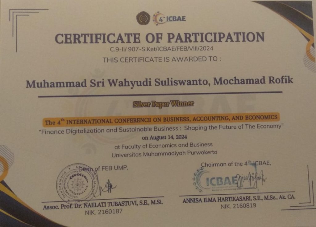 ICBAE, Riset Kaprodi EP UMM Raih Silver Paper Winner 2