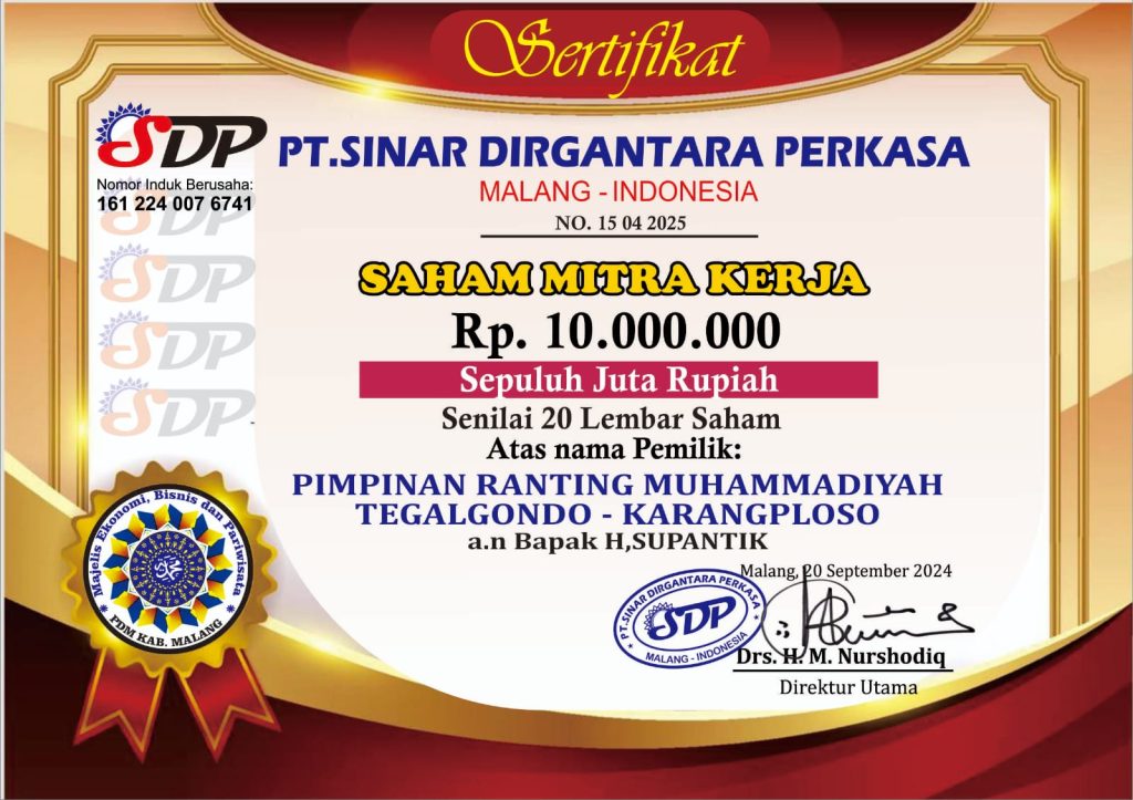 Prospek Investasi Susu Sapi, PRM Tegalgondo Borong 20 Saham PT SDP 2