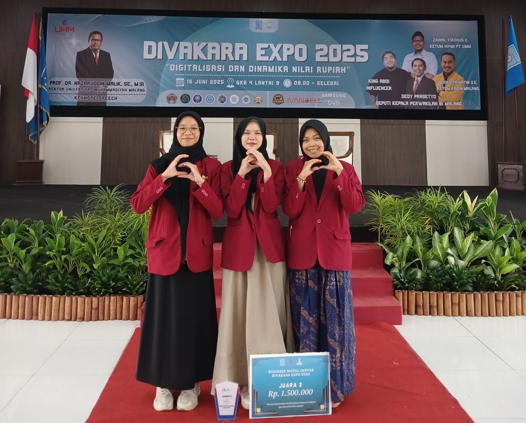 Matkul Kewirausahaan Jalan Sukses Tim Prodi Ekonomi Syariah UMM Juara Businees Model Canvas Divakara Expo 2