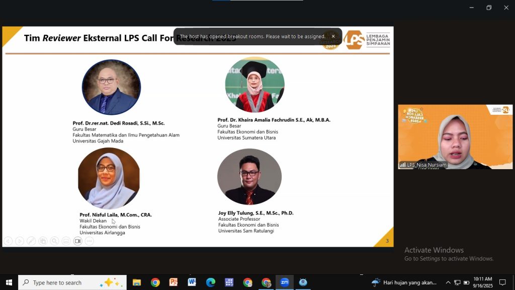 Tim Mahasiswa EP UMM Presentasi Hasil Penelitian ESG di Kompetisi Riset LPS 2