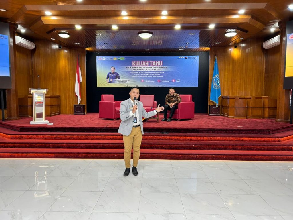 Kuliah Tamu Prodi Ekonomi Pembangunan UMM Hadirkan Praktisi Bedah E Banking-Waspada Keuangan Ilegal 1 Kuliah Tamu Prodi Ekonomi Pembangunan UMM Hadirkan Praktisi Bedah E Banking-Waspada Keuangan Ilegal 1